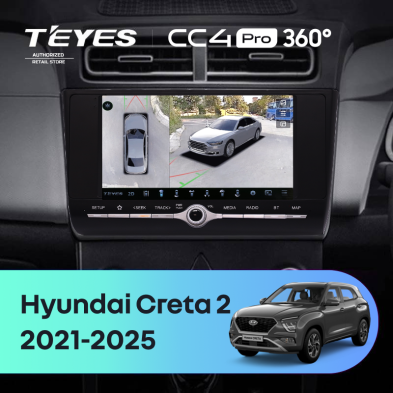Штатная магнитола Teyes CC4 Pro 360 8/128 Hyundai Creta 2 (2021-2025) с кнопками