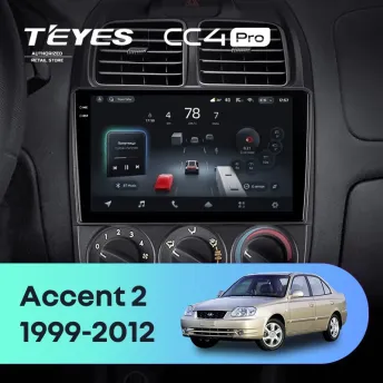 Штатная магнитола Teyes CC4 Pro 12/256 Hyundai Accent II LC2 (1999-2012) F1