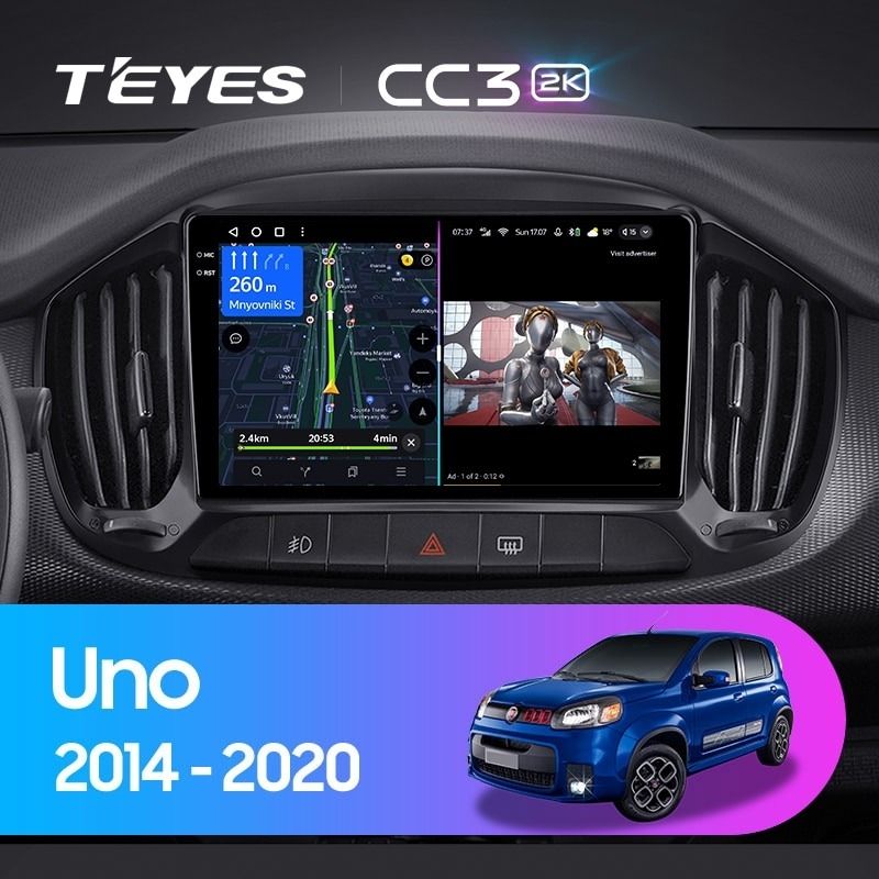 Штатная магнитола Teyes CC3 2K 360 6/128 Fiat Uno (2014-2020)