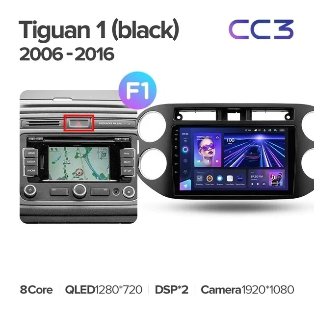 Штатная магнитола Teyes CC3 4/32 Volkswagen Tiguan 1 NF (2006-2017) F1