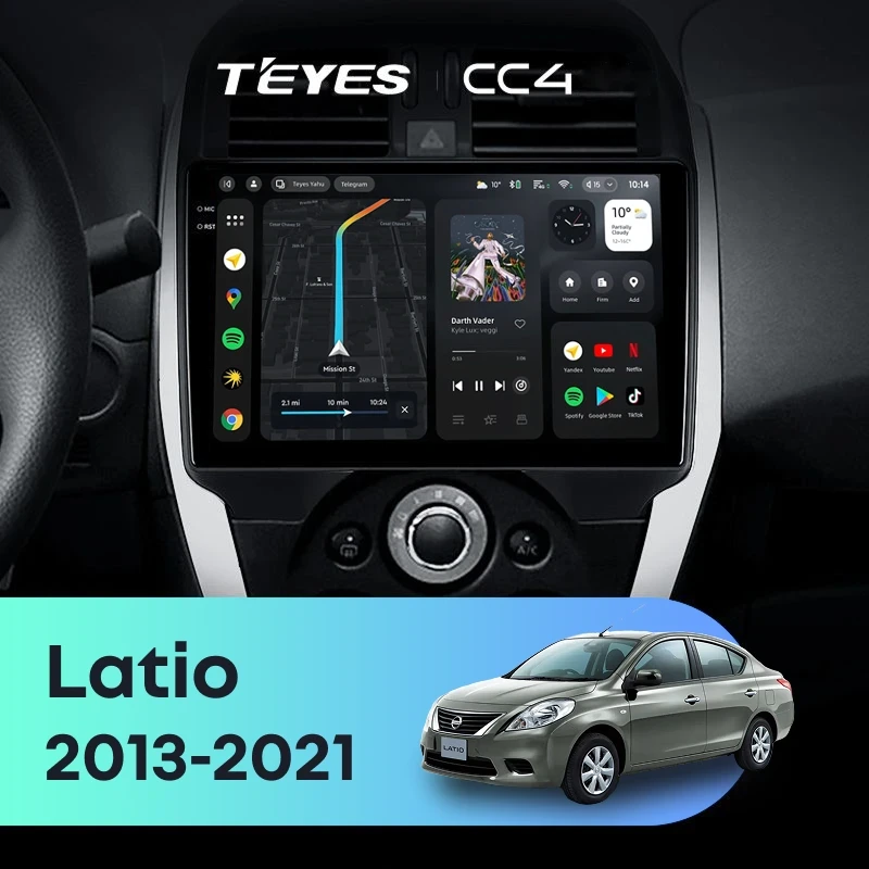 Штатная магнитола Teyes CC4 8/128 Nissan Latio (N17) (2013-2021) F1