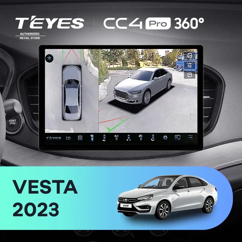 Штатная магнитола Teyes CC4 Pro 360 8/128 Lada Vesta 2023+ F2 Тип-B (13")