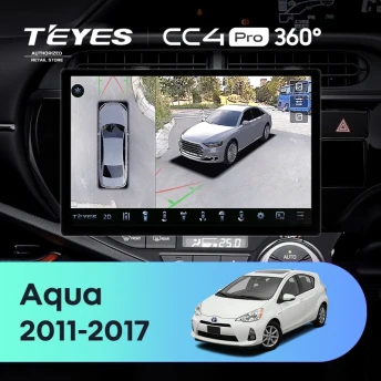 Штатная магнитола Teyes CC4 Pro 360 12/256 Toyota Aqua (2011-2017) Правый руль (13")