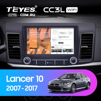 Штатная магнитола Teyes CC3L WiFi 2/32 Mitsubishi Lancer 10 (2007-2017) F3 с кнопками Тип-A