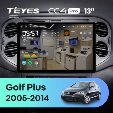 Штатная магнитола Teyes CC4 Pro 8/128 Volkswagen Golf Plus (2005-2014) (серая) F2 (13")
