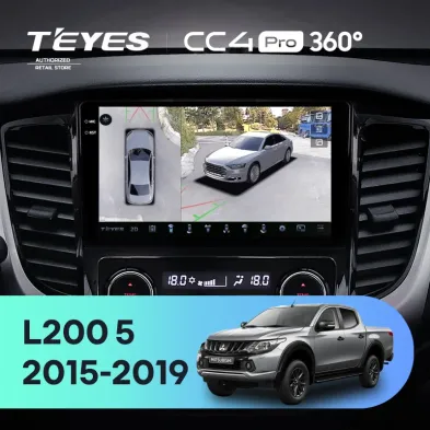 Штатная магнитола Teyes CC4 Pro 360 12/256 Mitsubishi L200 5 (2015-2019) климат контроль F2