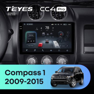 Штатная магнитола Teyes CC4 Pro 12/256 Jeep Compass 1 MK (2009-2015)