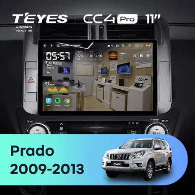 Штатная магнитола Teyes CC4 Pro 12/256 Toyota Land Cruiser Prado 150 (2009-2013) F1 Тип-B (11")