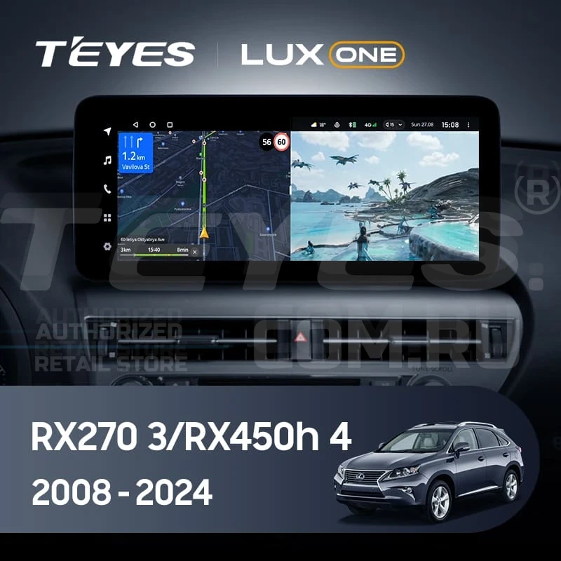 Штатная магнитола Teyes LUX ONE 6/128 Lexus RX270 3 RX450h 3 AL10 (2008-2015) Тип-D