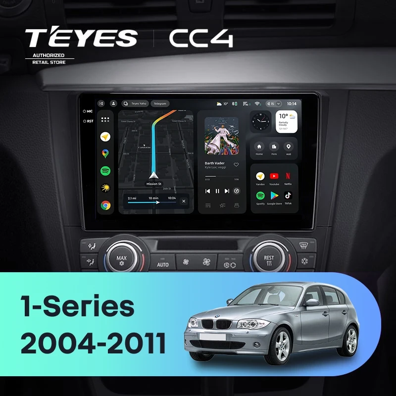 Штатная магнитола Teyes CC4 8/128 BMW 1 серия E88 E82 E81 E87 (2004-2011) F1
