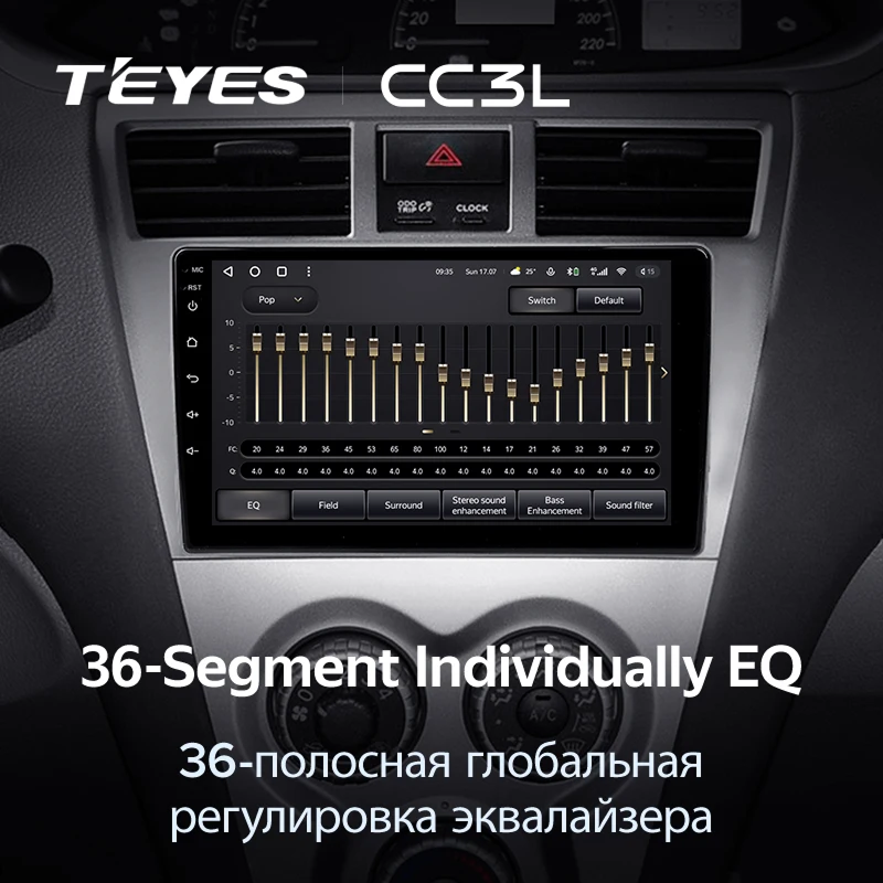 Штатная магнитола Teyes CC3L 4/64 Toyota Vios 2 (2007-2013)