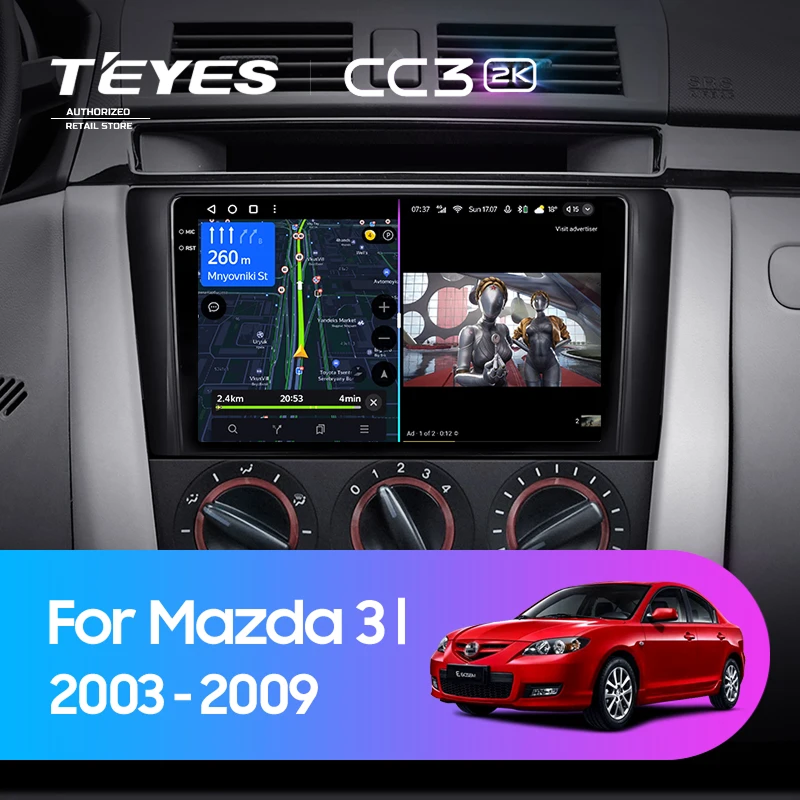 Штатная магнитола Teyes CC3 2K 6/128 Mazda 3 1 BK (2003-2009)