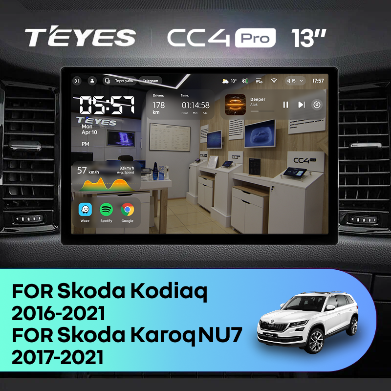Штатная магнитола Teyes CC4 Pro 8/128 Skoda Karoq (2017-2021) F2 (13")