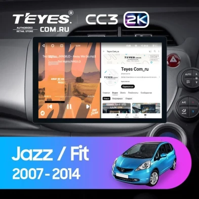 Штатная магнитола Teyes CC3 2K 4/32 Honda Jazz 2 GG (2007-2014) Правый руль (11")