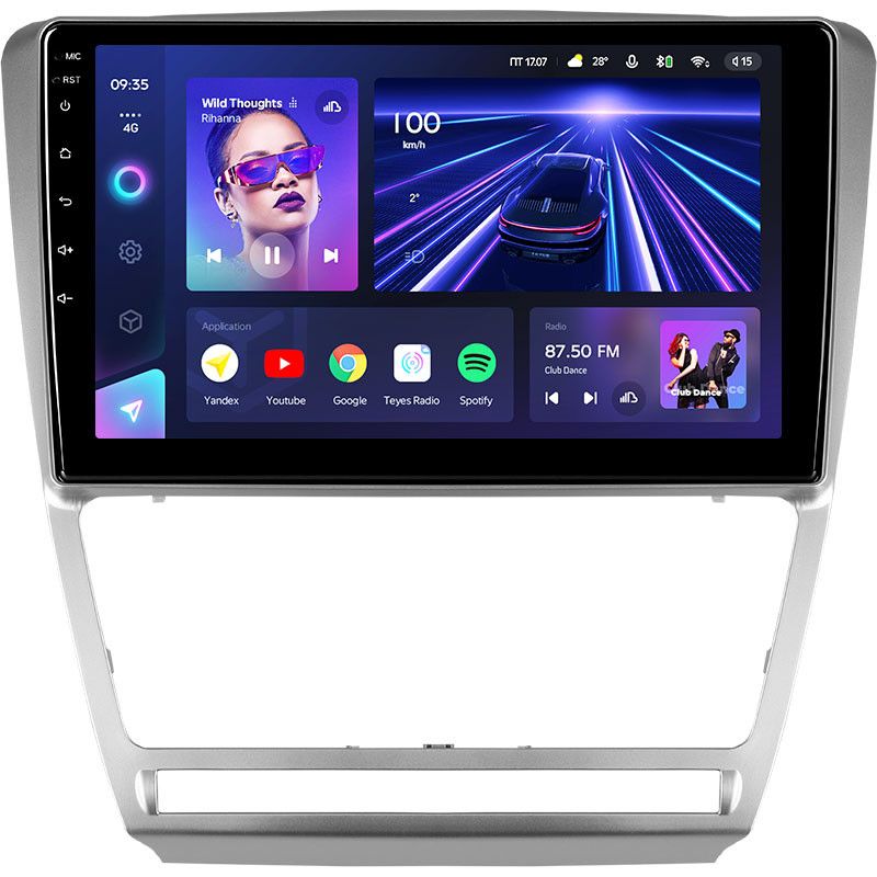 Штатная магнитола Teyes CC3 4/32 Skoda Octavia 2 A5 (2008-2013) Серая