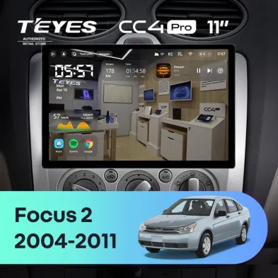 Штатная магнитола Teyes CC4 Pro 12/256 Ford Focus 2 Mk 2 (2004-2011) F1 (11")