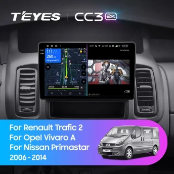 Штатная магнитола Teyes CC3 2K 6/128 Nissan Primastar (2006-2014) Тип-C