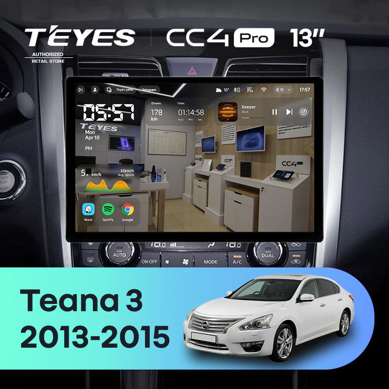 Штатная магнитола Teyes CC4 Pro 8/128 Nissan Teana J33 (2013-2015) Тип-B (13")