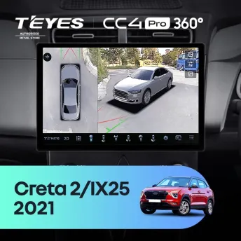 Штатная магнитола Teyes CC4 Pro 360 8/128 Hyundai Creta 2 2021+ (глянец) F2 (13")