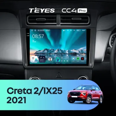 Штатная магнитола Teyes CC4 Pro 8/128 Hyundai Creta 2 2021+ (матовая) F1