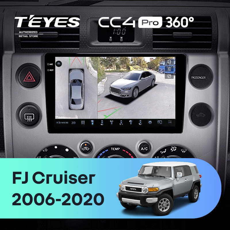 Штатная магнитола Teyes CC4 Pro 360 12/256 Toyota FJ Cruiser J15 (2006-2020)