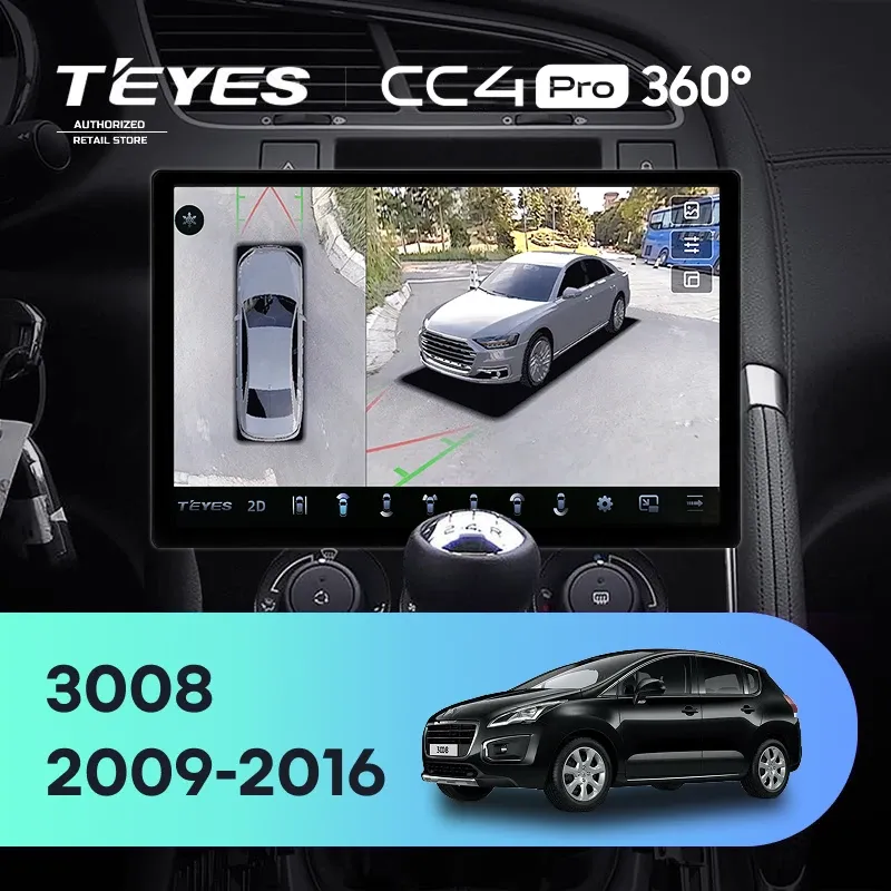 Штатная магнитола Teyes CC4 Pro 360 12/256 Peugeot 3008 1 (2009-2016) F2 (13")