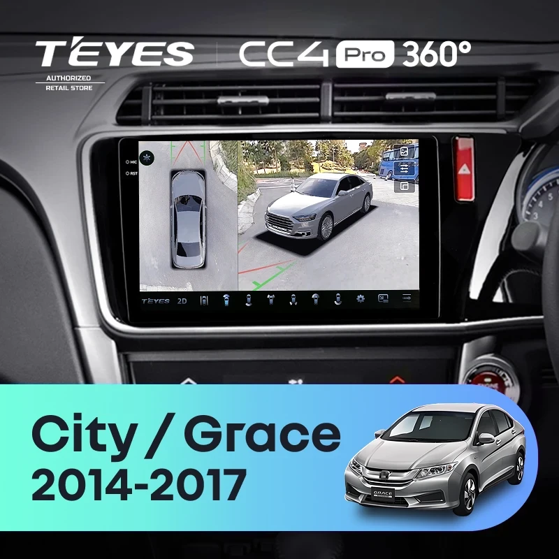 Штатная магнитола Teyes CC4 Pro 360 8/128 Honda City (2014-2017) Тип-A Правый руль