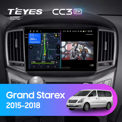 Штатная магнитола Teyes CC3 2K 6/128 Hyundai Grand Starex (2015-2018) F2