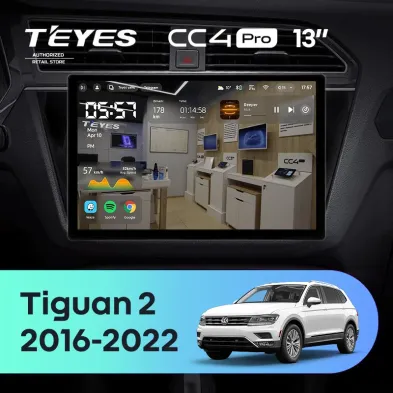 Штатная магнитола Teyes CC4 Pro 12/256 Volkswagen Tiguan 2 (2016-2022) Тип-B (13")