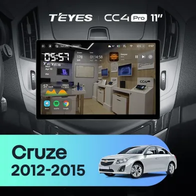 Штатная магнитола Teyes CC4 Pro 8/128 Chevrolet Cruze J300 J308 (2012-2015) F1 (11")
