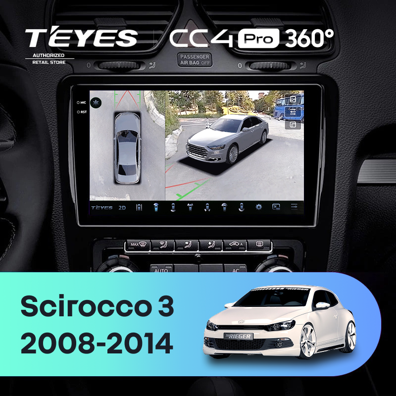 Штатная магнитола Teyes CC4 Pro 360 12/256 Volkswagen Scirocco (2008-2014) F1