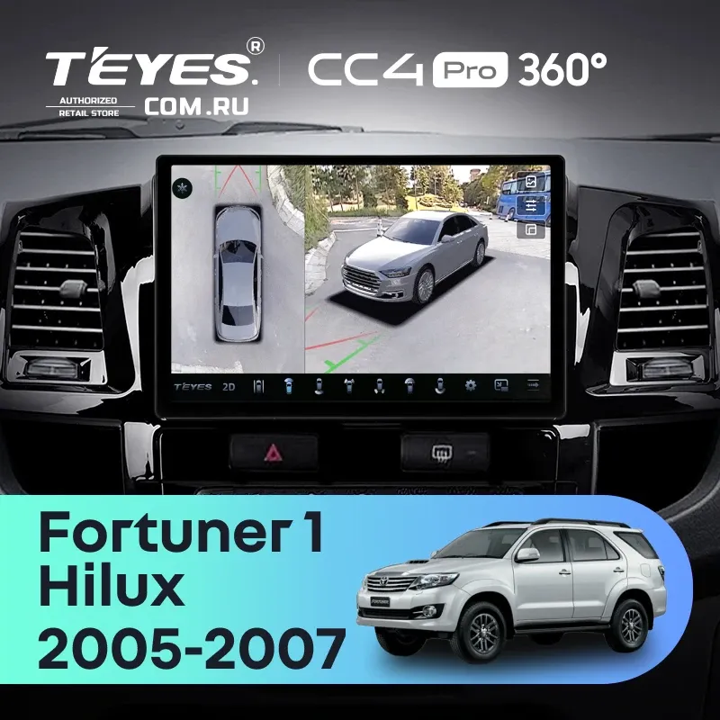 Штатная магнитола Teyes CC4 Pro 360 12/256 Toyota Hilux (2005-2007) F2 (11")