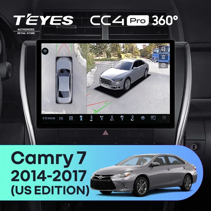 Штатная магнитола Teyes CC4 Pro 360 8/128 Toyota Camry 7 XV 50 55 (2014-2017) (North America) (11")