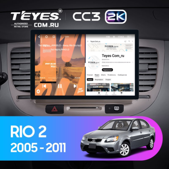 Штатная магнитола Teyes CC3 2K 4/32 Kia Rio 2 (2005-2011) F1 (11")