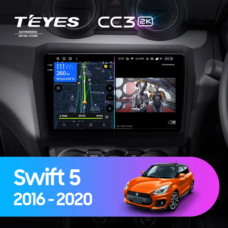 Штатная магнитола Teyes CC3 2K 6/128 Suzuki Swift 5 (2016-2020)