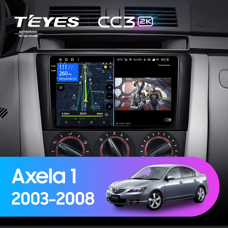 Штатная магнитола Teyes CC3 2K 4/32 Mazda Axela 1 (2003-2008)