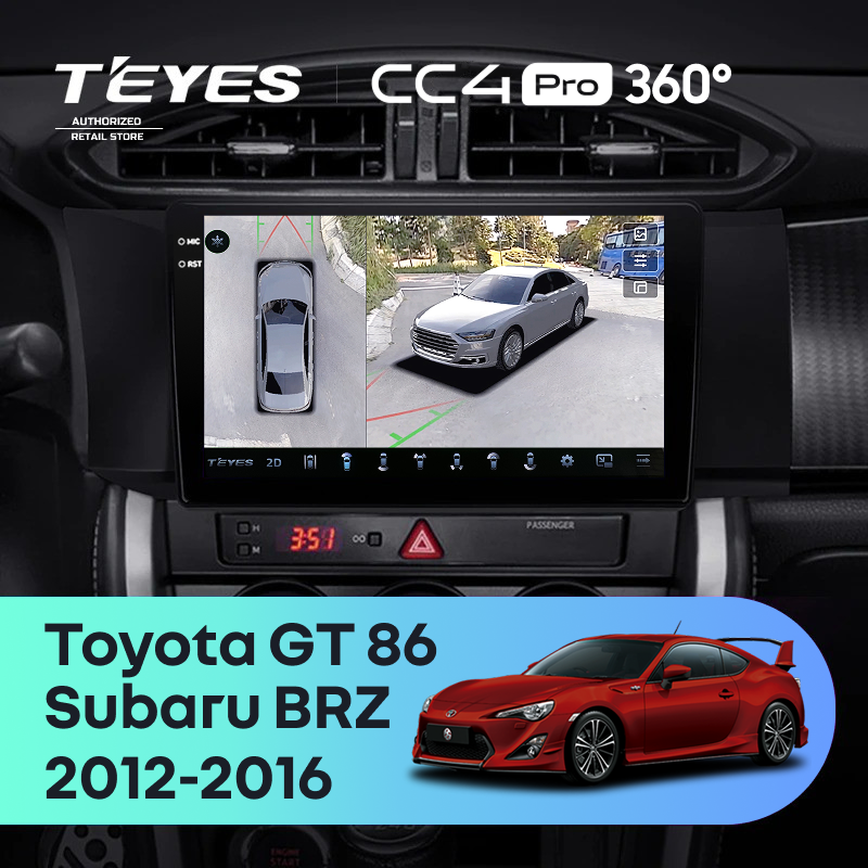Штатная магнитола Teyes CC4 Pro 360 12/256 Subaru BRZ (2012-2016)