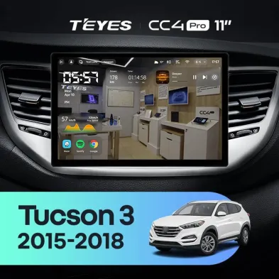 Штатная магнитола Teyes CC4 Pro 8/128 Hyundai Tucson 3 (2015-2018) Тип-B (11")