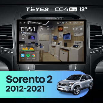 Штатная магнитола Teyes CC4 Pro 8/128 Kia Sorento 2 II XM (2012-2021) F1 (13")