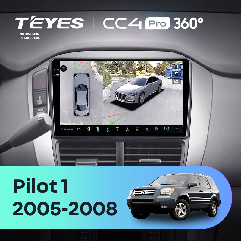 Штатная магнитола Teyes CC4 Pro 360 12/256 Honda Pilot 1 (2005-2008)