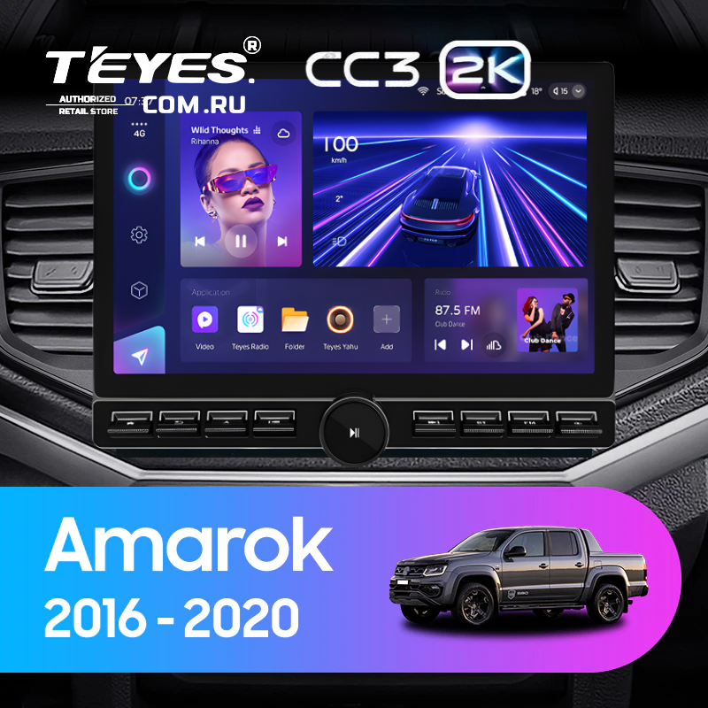 Штатная магнитола Teyes CC3 2K 6/128 Volkswagen Amarok 1 (2016-2020) (13" с кнопками)