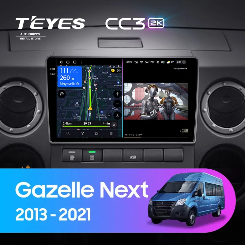 Штатная магнитола Teyes CC3 2K 6/128 для GAZ Gazelle Next (2013-2021) F1