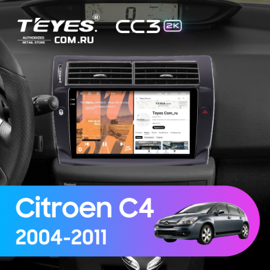 Штатная магнитола Teyes CC3 2K 4/32 Citroen C4 1 (2004-2011) (черная)