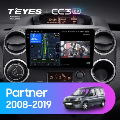 Штатная магнитола Teyes CC3 2K 360 6/128 Peugeot Partner (2008-2019)