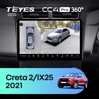 Штатная магнитола Teyes CC4 Pro 360 12/256 Hyundai Creta 2 2021+ (глянец) F2 (11")