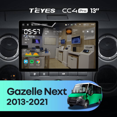Штатная магнитола Teyes CC4 Pro 8/128 для GAZ Gazelle Next (2013-2021) F3 (13")