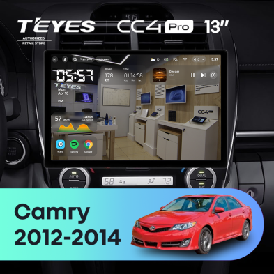 Штатная магнитола Teyes CC4 Pro 8/128 Toyota Camry 7 XV 50 55 (2012-2014) Америка (13")