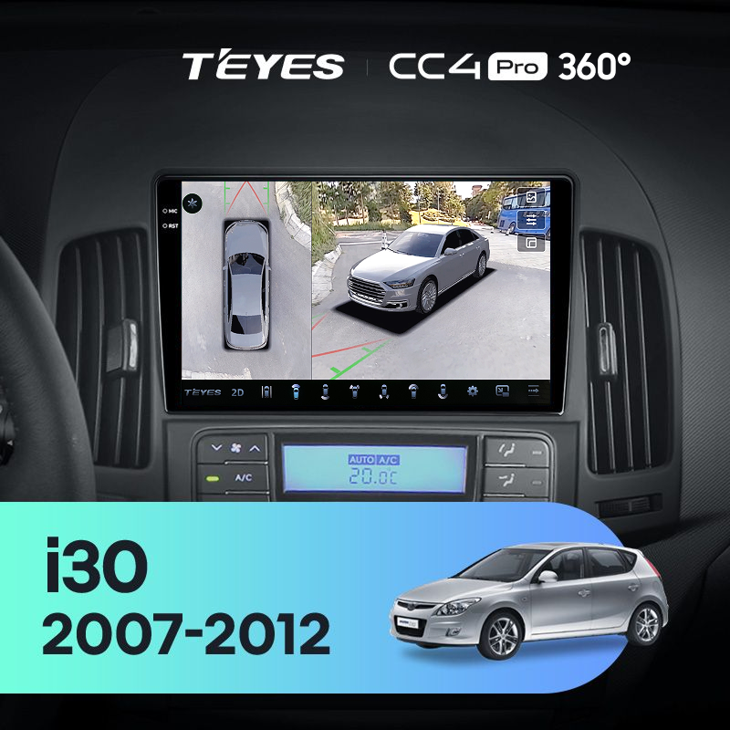 Штатная магнитола Teyes CC4 Pro 360 8/128 Hyundai i30 1 FD (2007-2012) F1