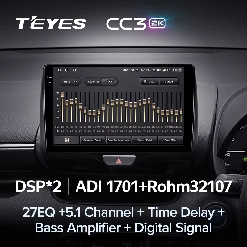 Штатная магнитола Teyes CC3 2K 4/32 Toyota Yaris (2020-2023) Правый руль