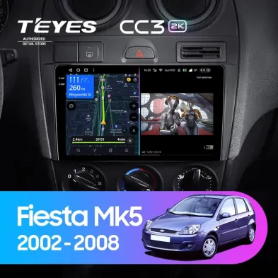 Штатная магнитола Teyes CC3 2K 360 6/128 Ford Fiesta Mk5 (2002-2008)